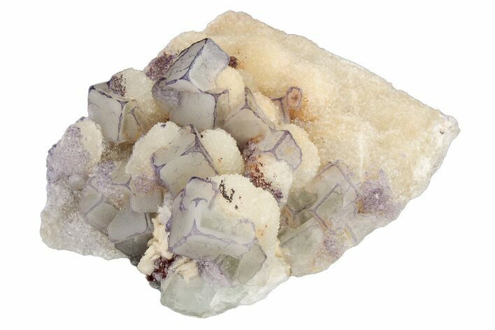 Purple Edge Fluorite Crystal Cluster - Qinglong Mine, China #205253